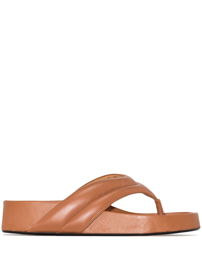 Brown Bellano 20 Flatform Leather Sandals