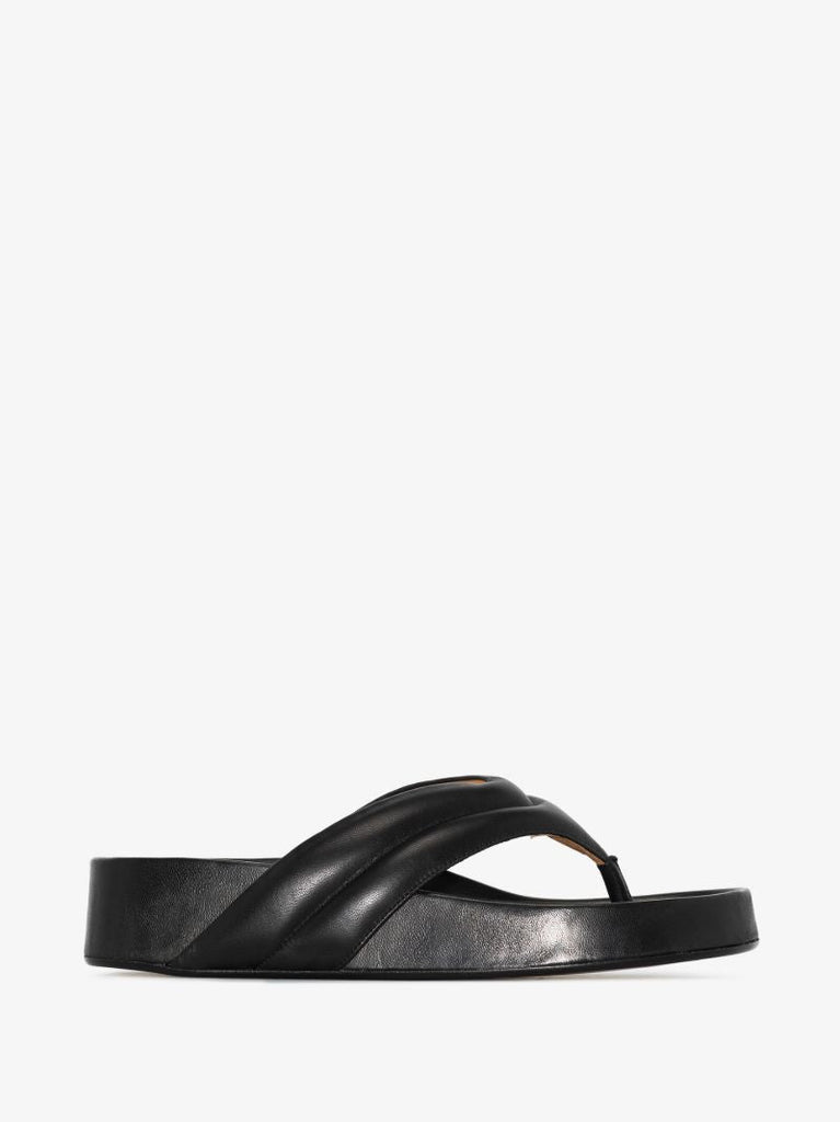 Black Bellano 20 Flatform Leather Sandals