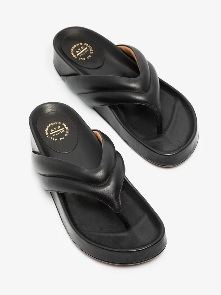 Black Bellano 20 Flatform Leather Sandals