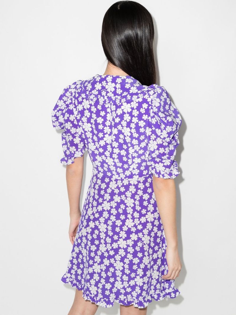 Floral Print Silk Mini Dress