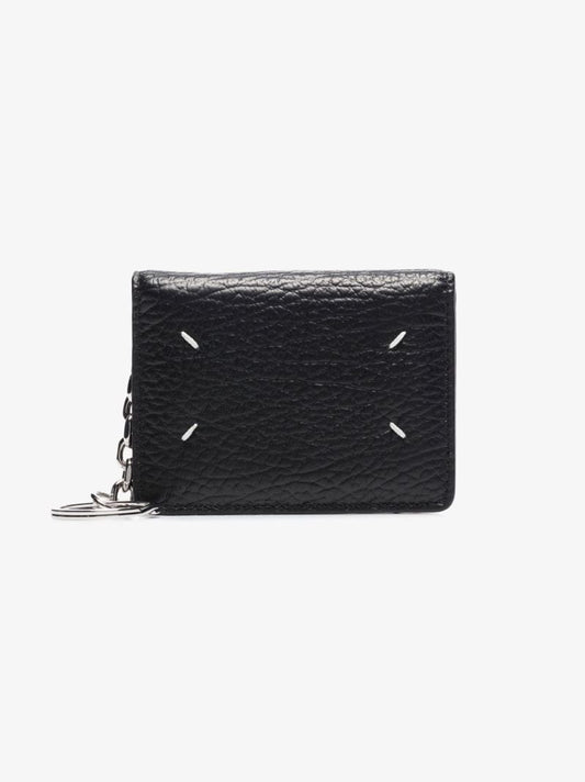 Black Four-stitch Leather Wallet
