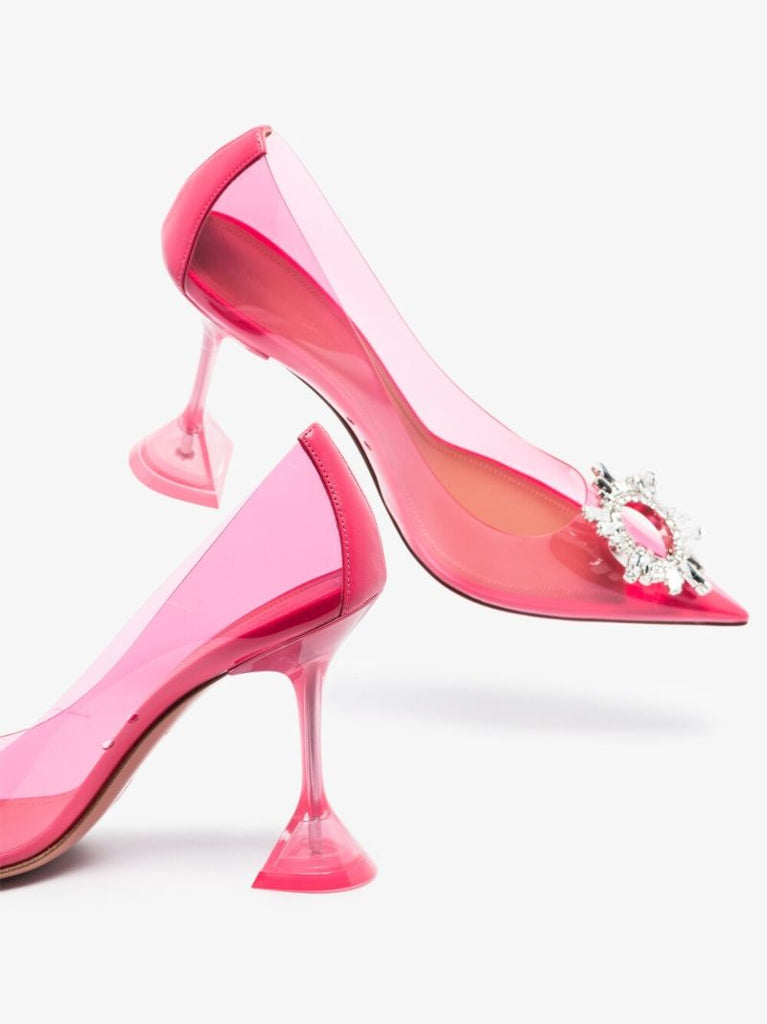 Pink Begum Glass 95 Crystal Pumps