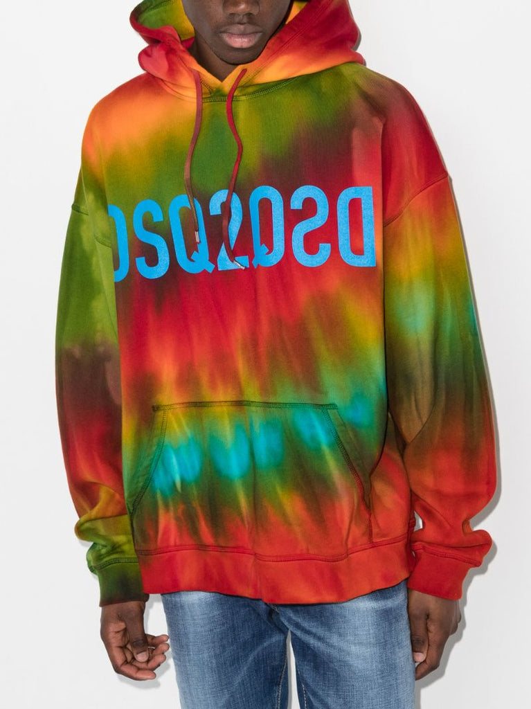Mirrored Logo Tie-dye Hoodie