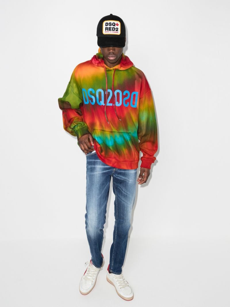 Mirrored Logo Tie-dye Hoodie