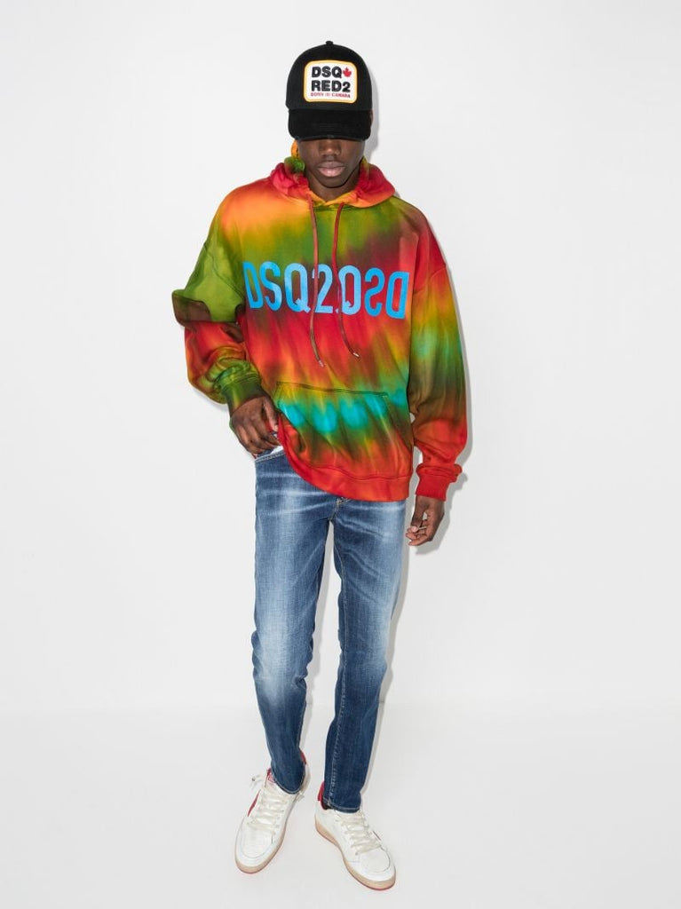 Mirrored Logo Tie-dye Hoodie