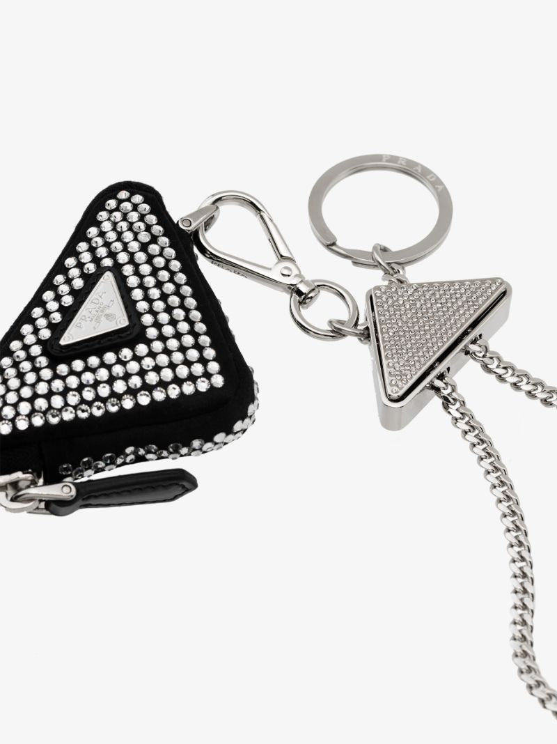 Silver Tone Crystal Pouch Chain Belt