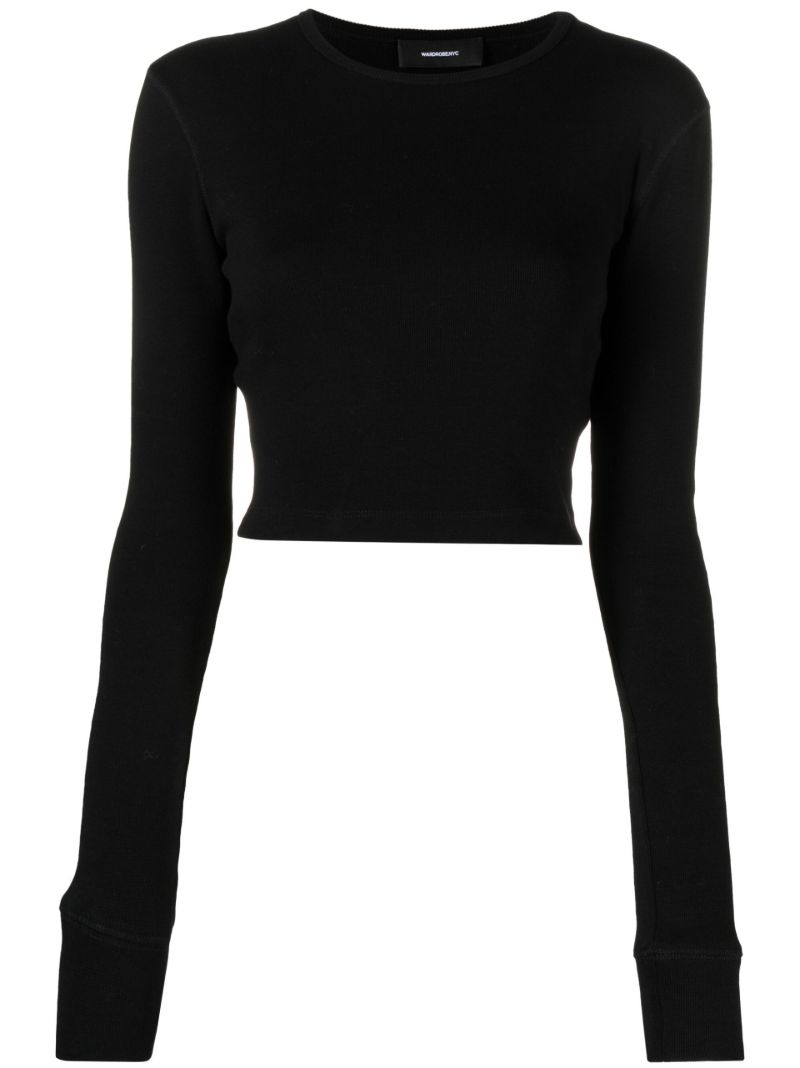 X Hailey Bieber Black Thermal Top