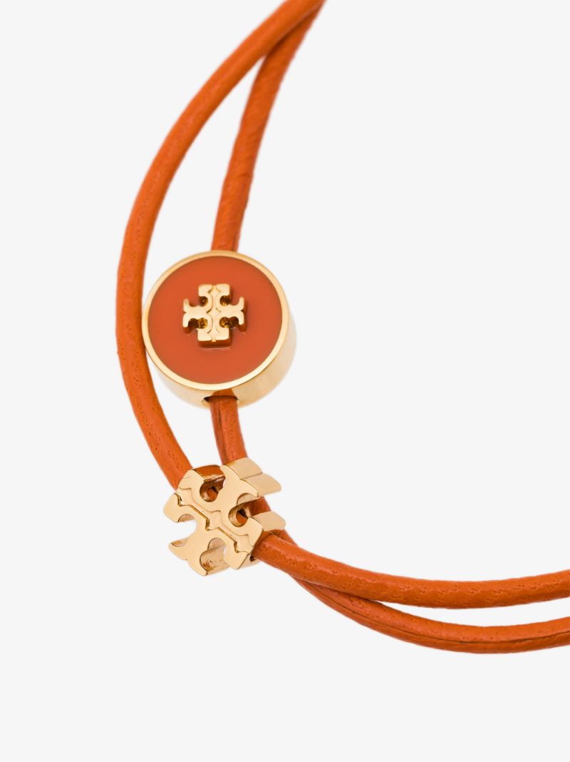 Orange Kira Leather Slider Bracelet