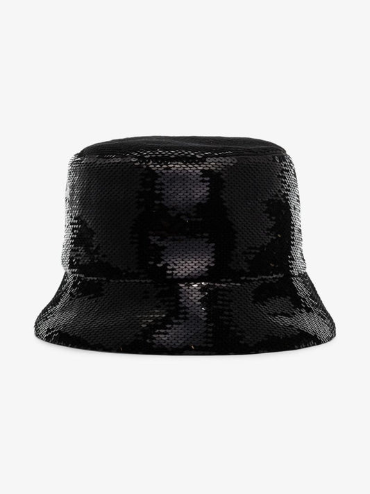 Black Logo Sequinned Bucket Hat
