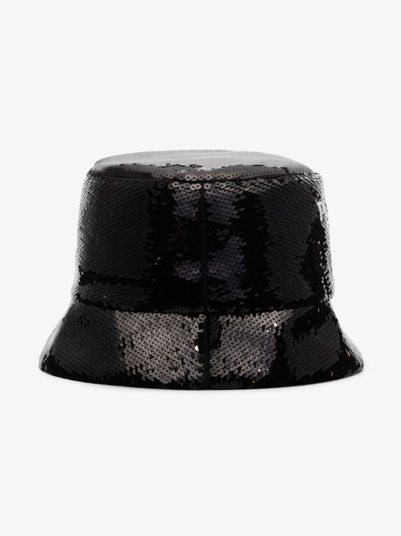 Black Logo Sequinned Bucket Hat
