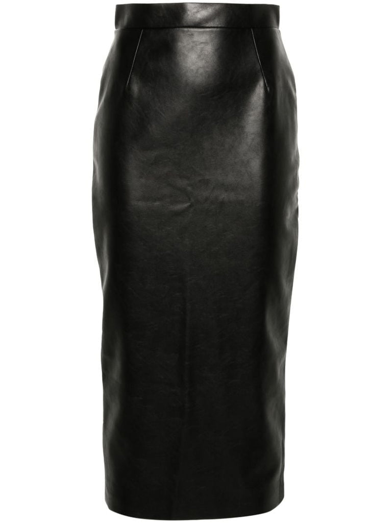 Faux Leather Midi Skirt