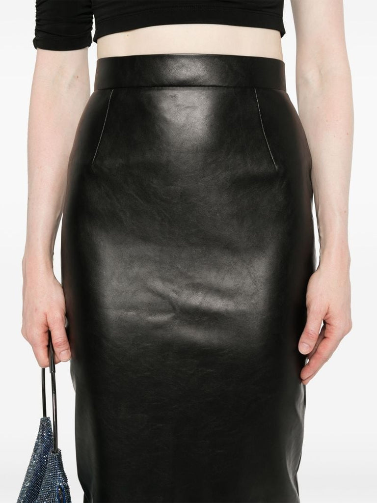 Faux Leather Midi Skirt