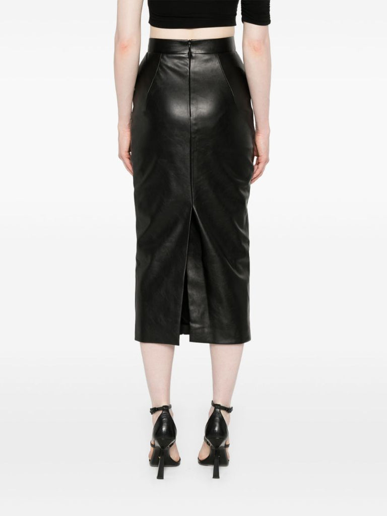 Faux Leather Midi Skirt