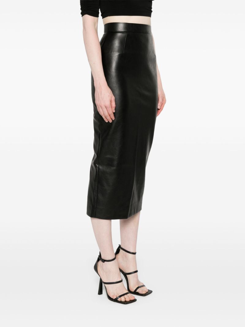 Faux Leather Midi Skirt