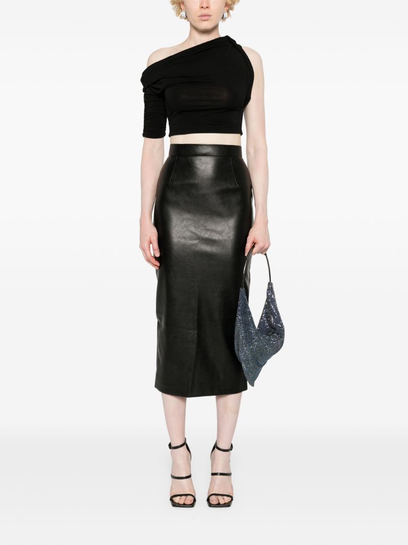 Faux Leather Midi Skirt