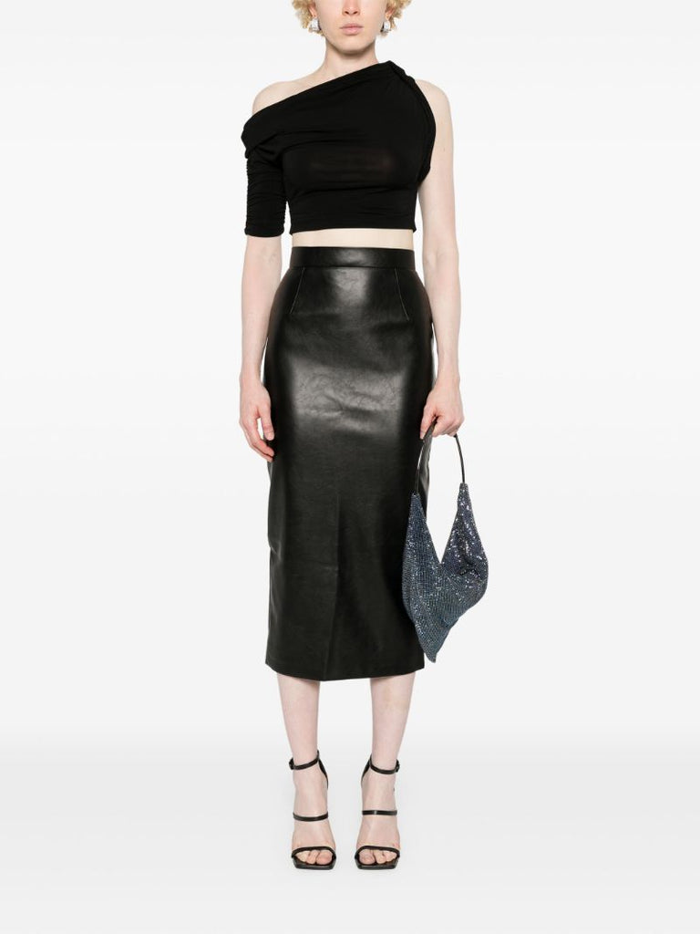 Faux Leather Midi Skirt