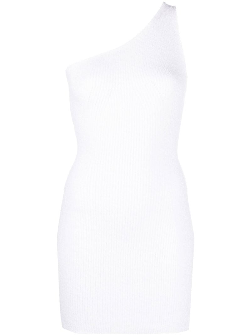 X Hailey Bieber Neutral One Shoulder Dress