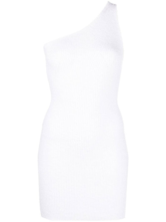 X Hailey Bieber Neutral One Shoulder Dress