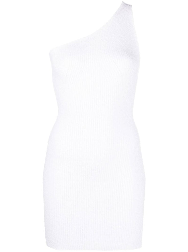 X Hailey Bieber Neutral One Shoulder Dress