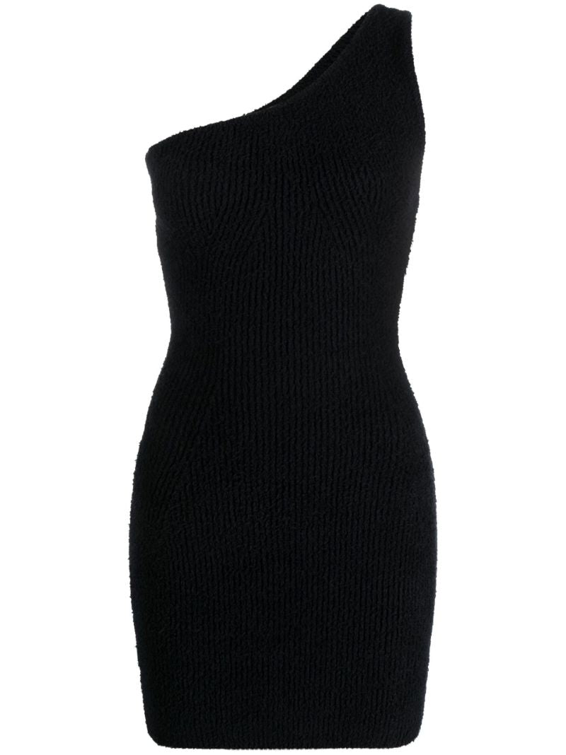 X Hailey Bieber Black One Shoulder Dress
