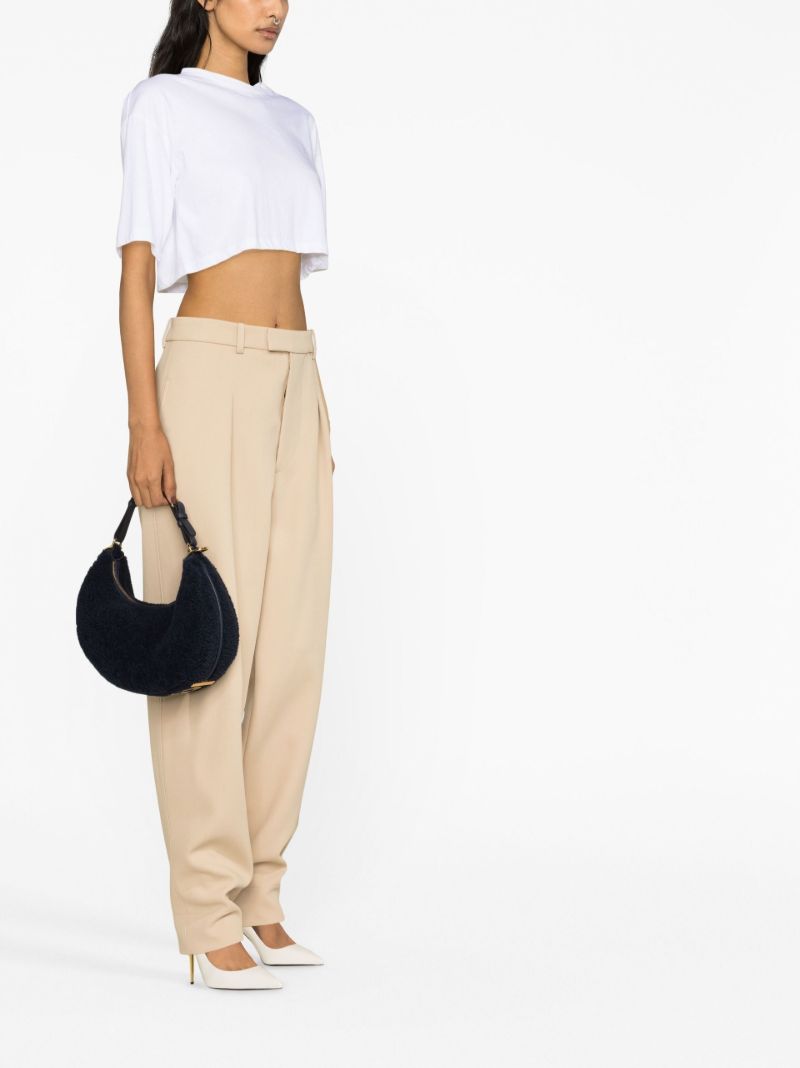 X Hailey Bieber Neutral Wool Trousers