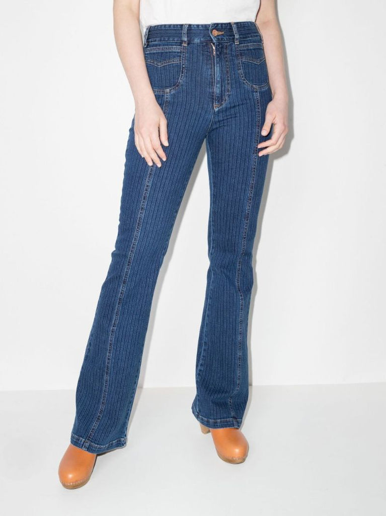 Emily Striped Flared Jeans