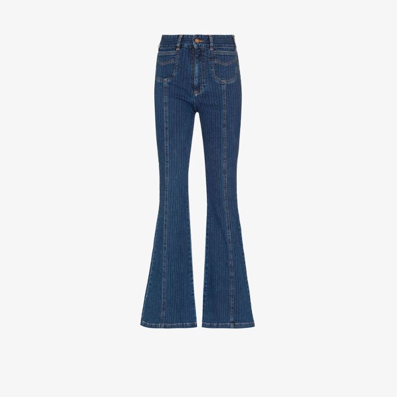Emily Striped Flared Jeans