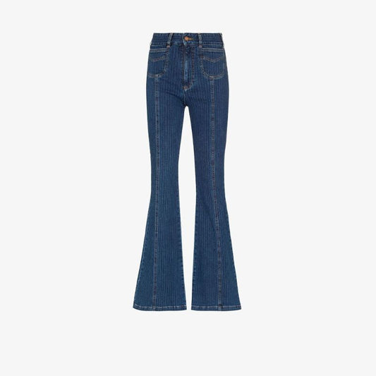 Emily Striped Flared Jeans