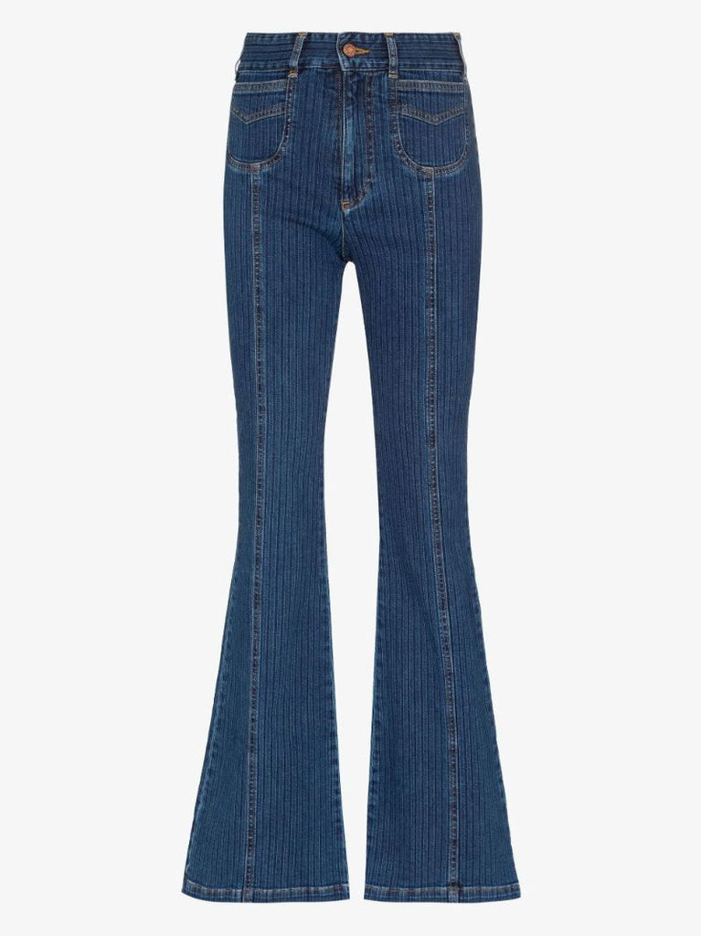 Emily Striped Flared Jeans