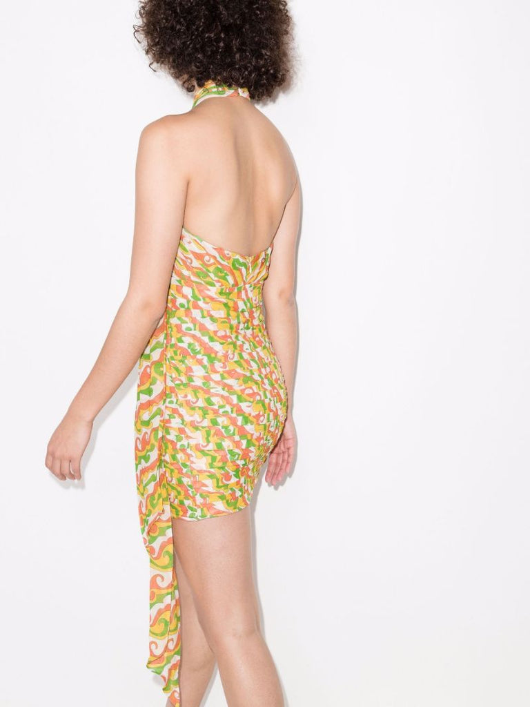 Pareo Printed Halterneck Mini Dress