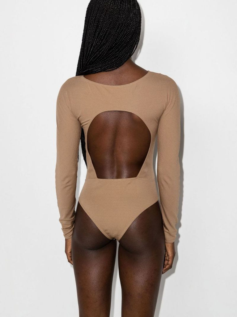 Brown the Back-cut-out Bodysuit