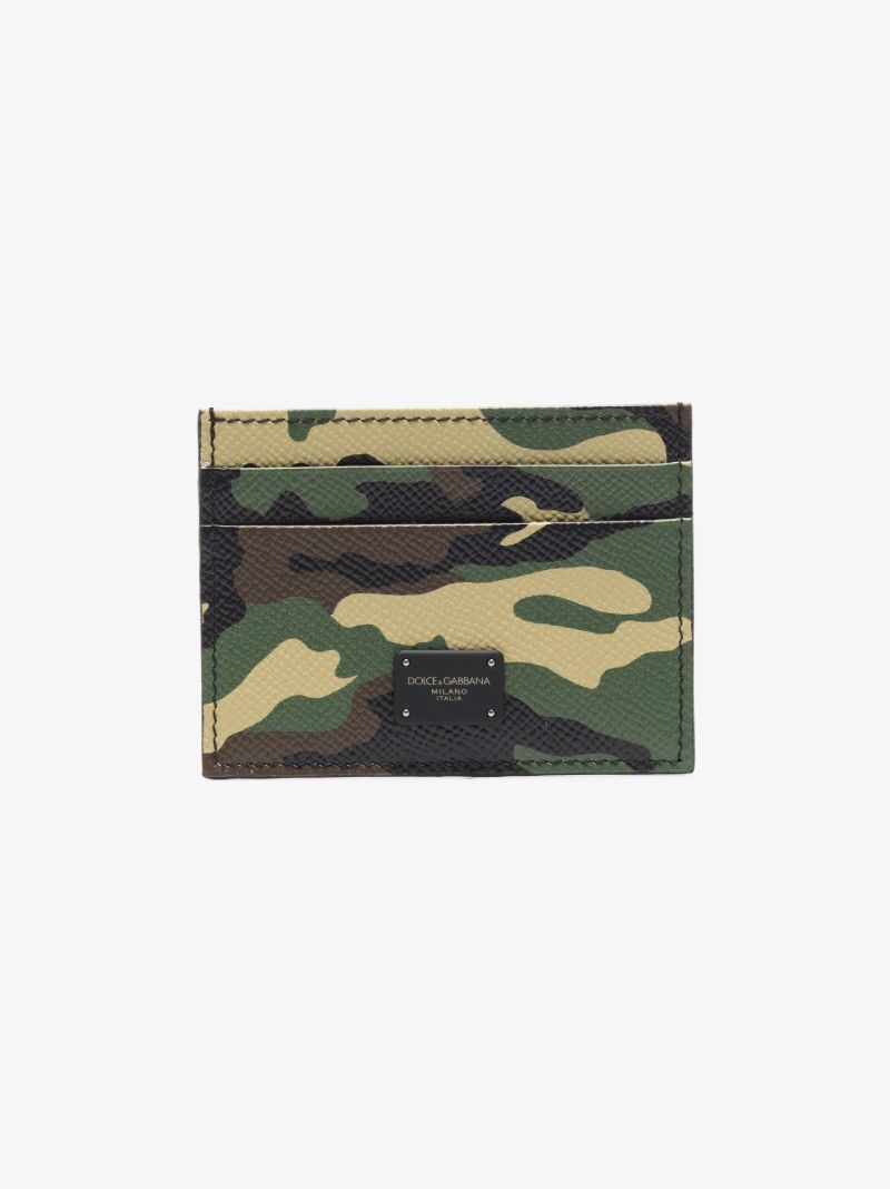 Green Camouflage Leather Cardholder