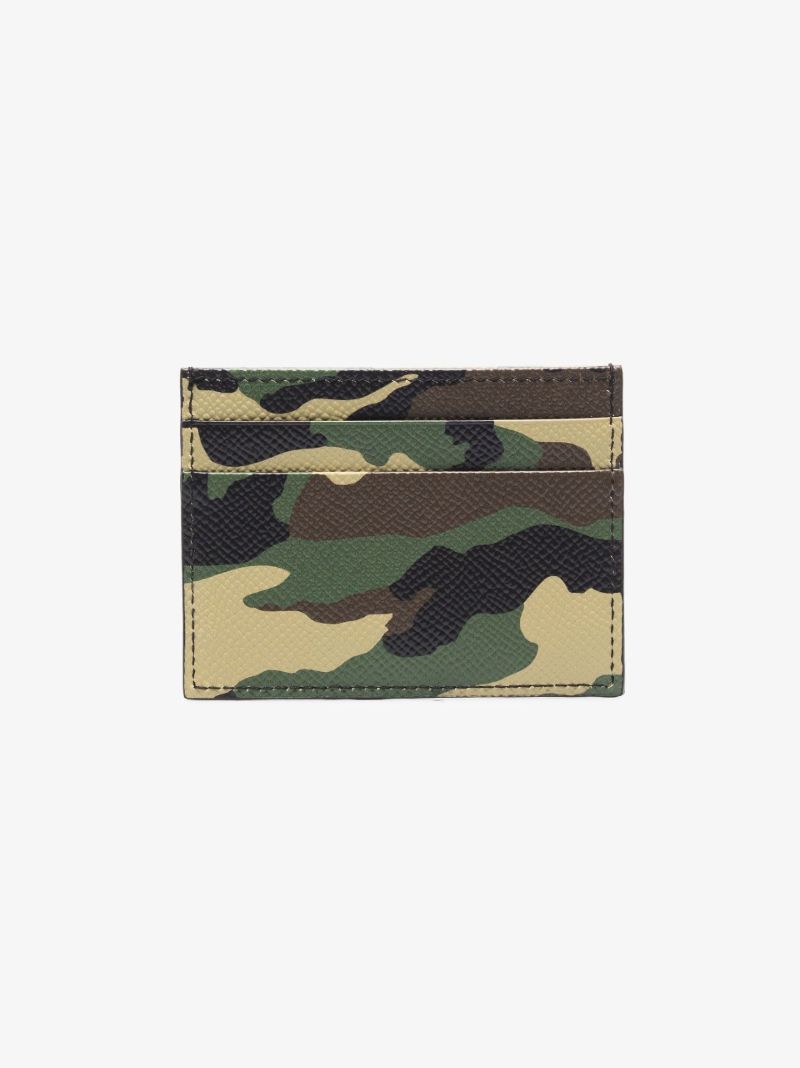 Green Camouflage Leather Cardholder