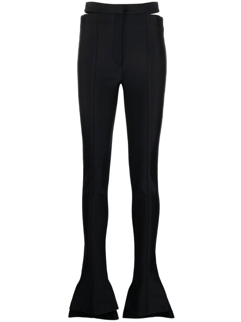 Black Cut-out Flared Trousers