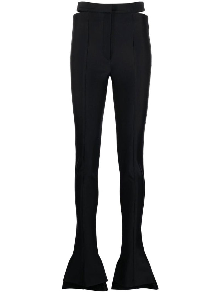 Black Cut-out Flared Trousers