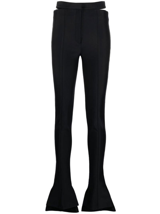 Black Cut-out Flared Trousers