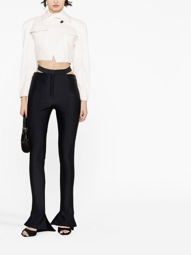 Black Cut-out Flared Trousers