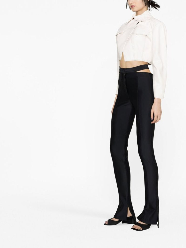 Black Cut-out Flared Trousers
