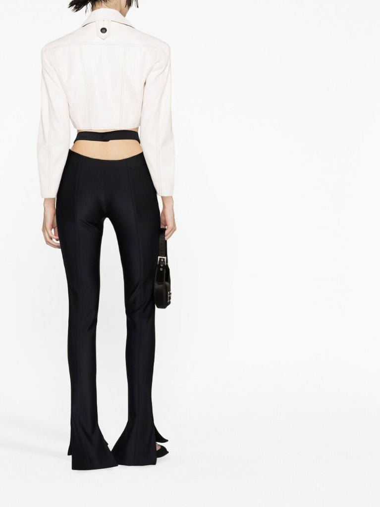 Black Cut-out Flared Trousers