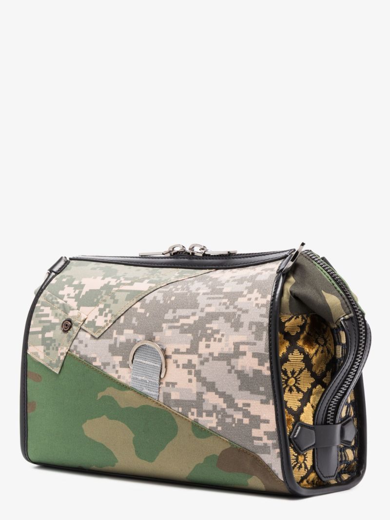Green Camouflage Patchwork Cross Body Bag
