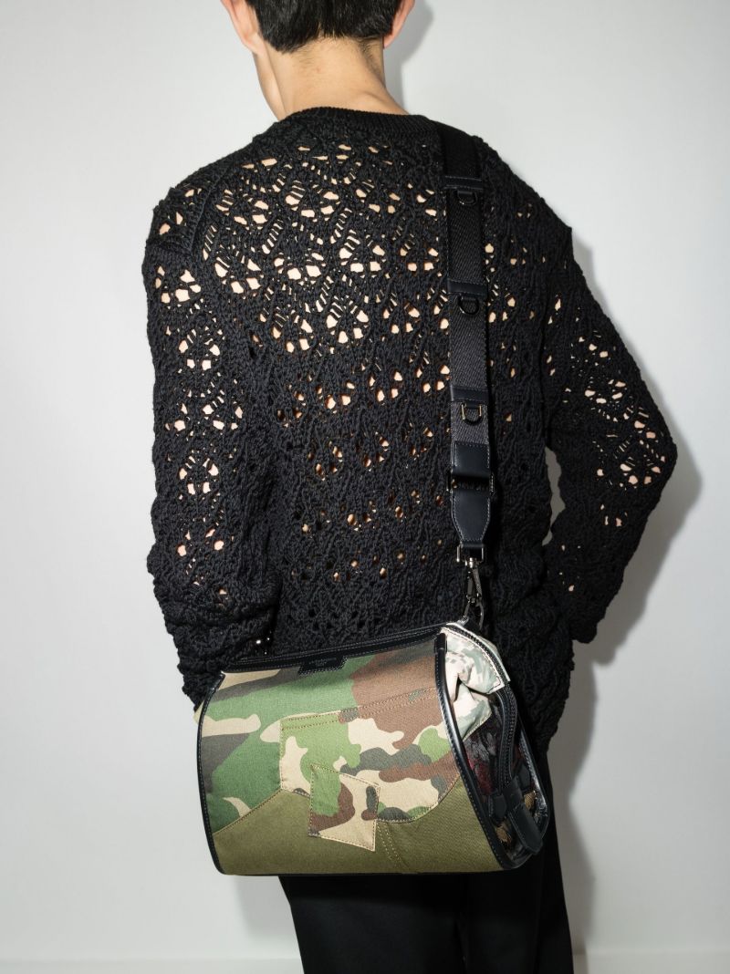 Green Camouflage Patchwork Cross Body Bag