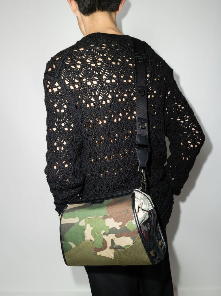 Green Camouflage Patchwork Cross Body Bag