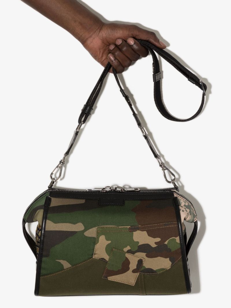 Green Camouflage Patchwork Cross Body Bag