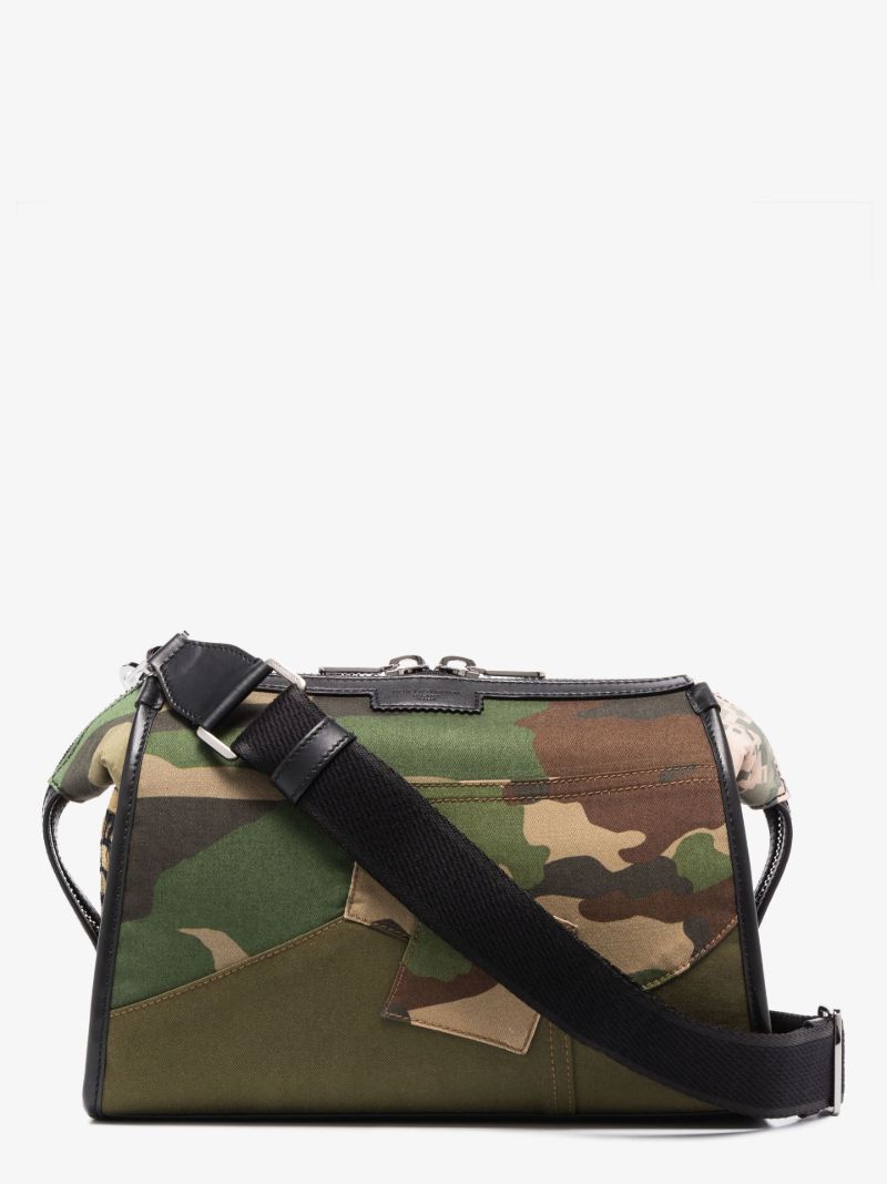 Green Camouflage Patchwork Cross Body Bag