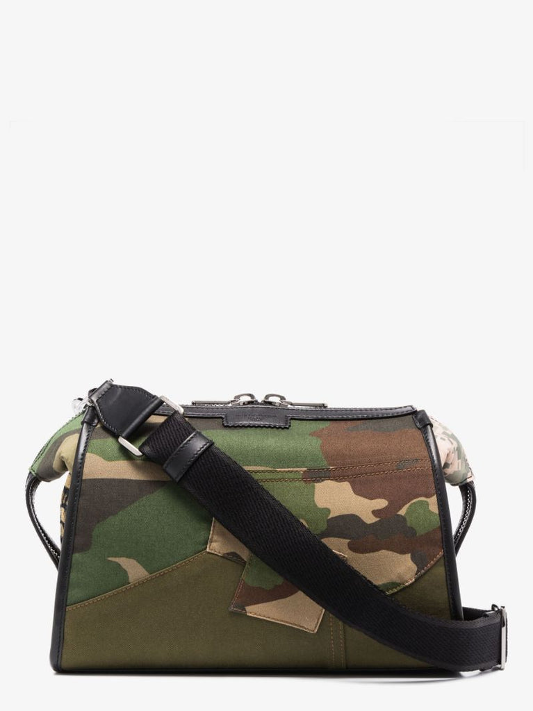Green Camouflage Patchwork Cross Body Bag