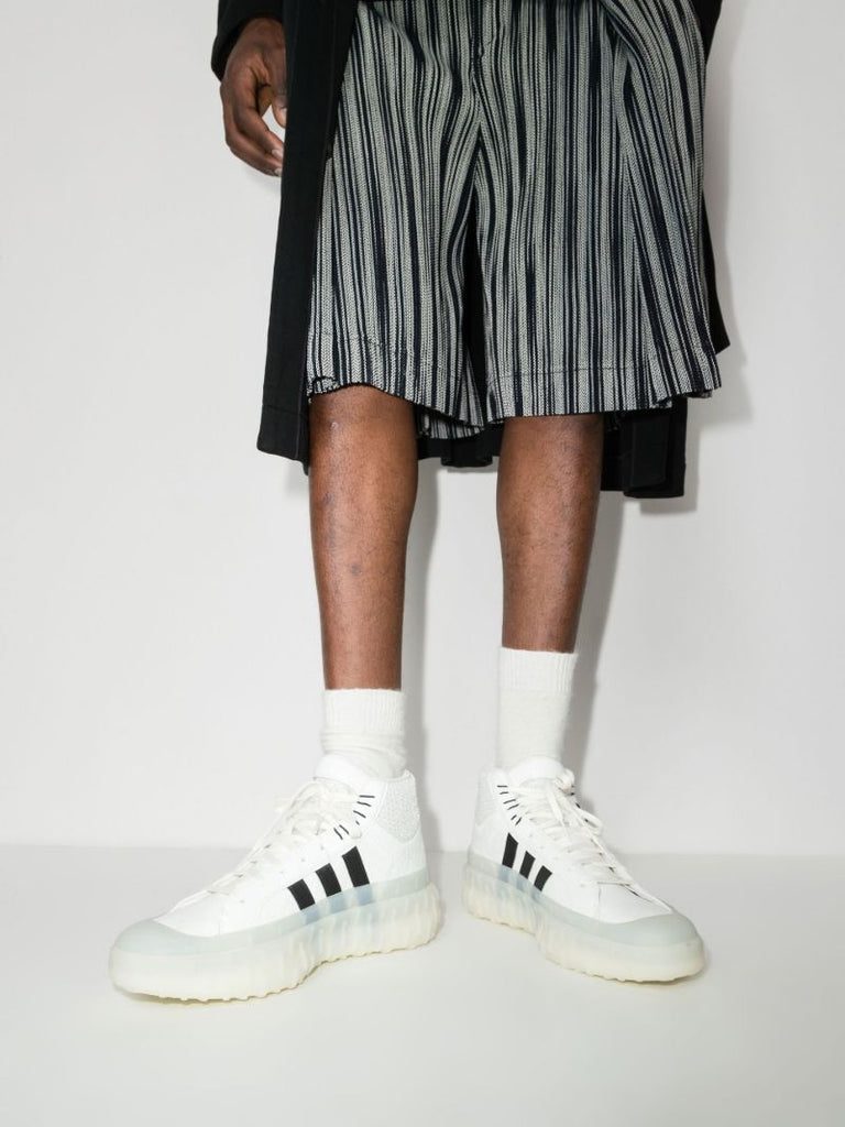 White Gr.1p High Top Leather Sneakers