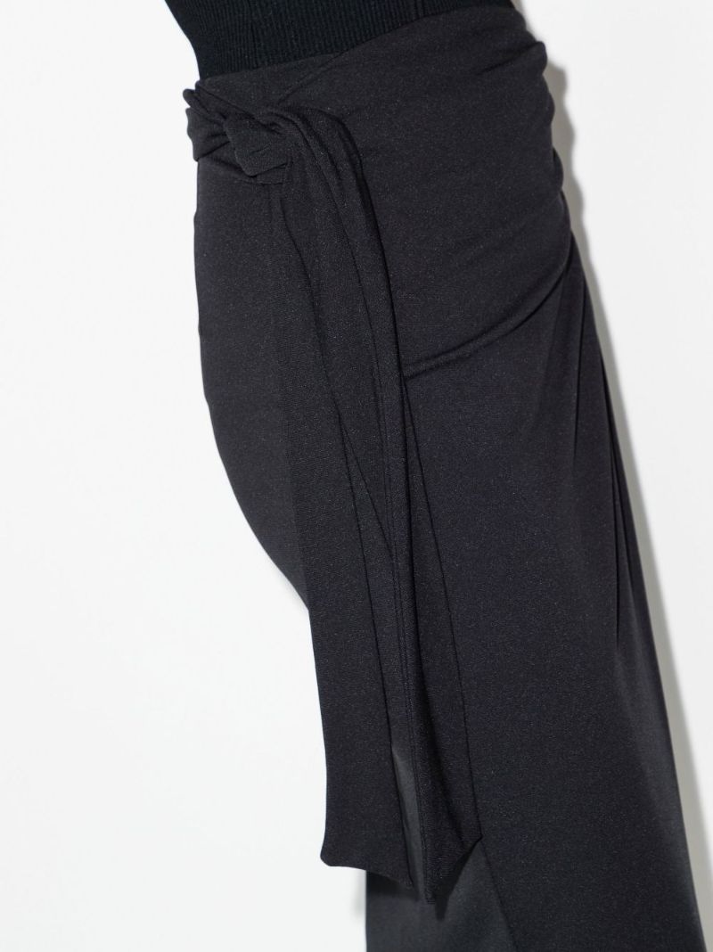 Black Origami Draped Wrap Skirt