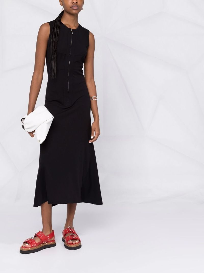 Black 3d-cut Midi Dress