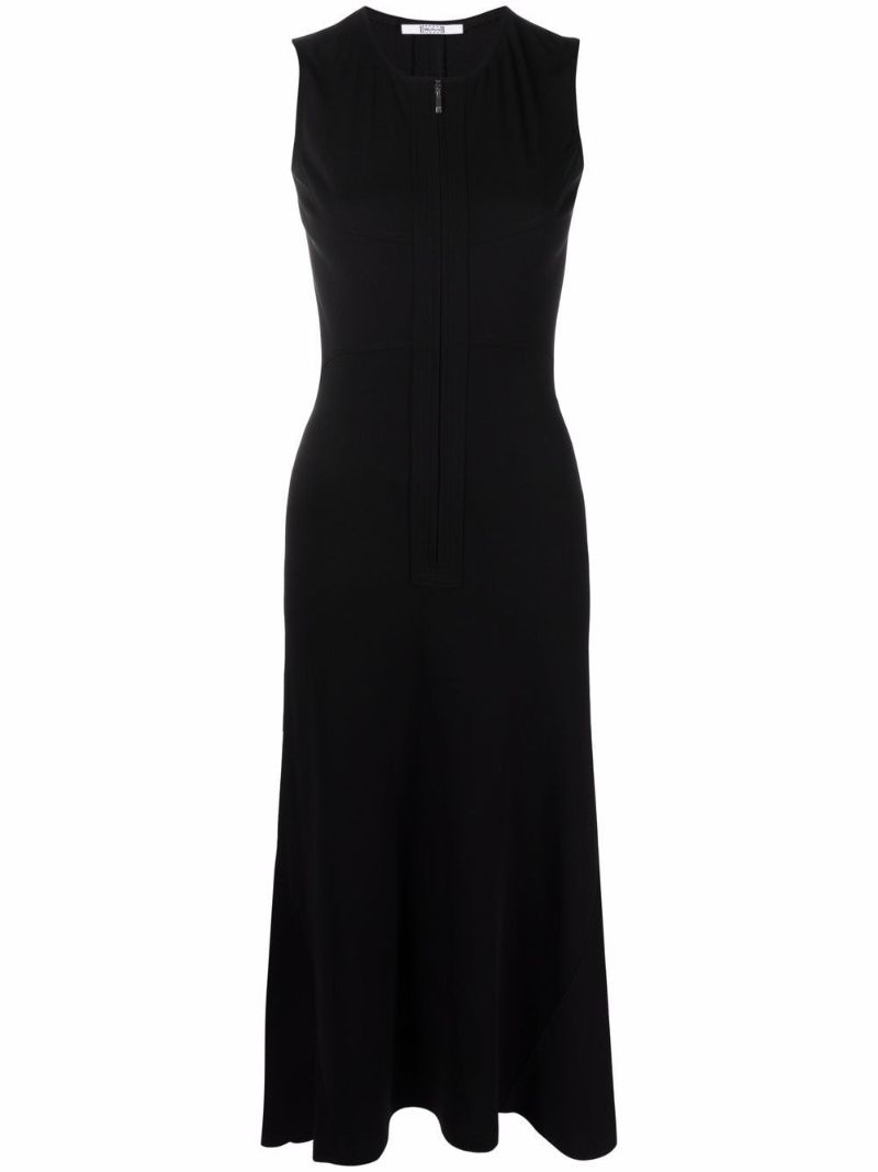 Black 3d-cut Midi Dress