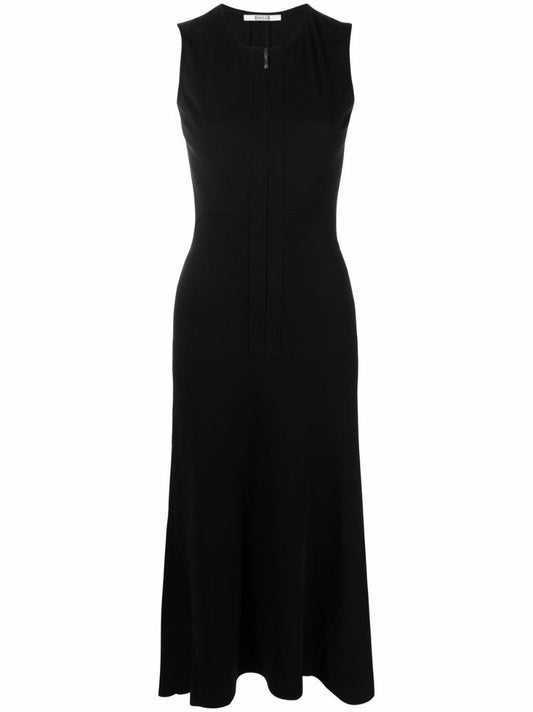 Black 3d-cut Midi Dress
